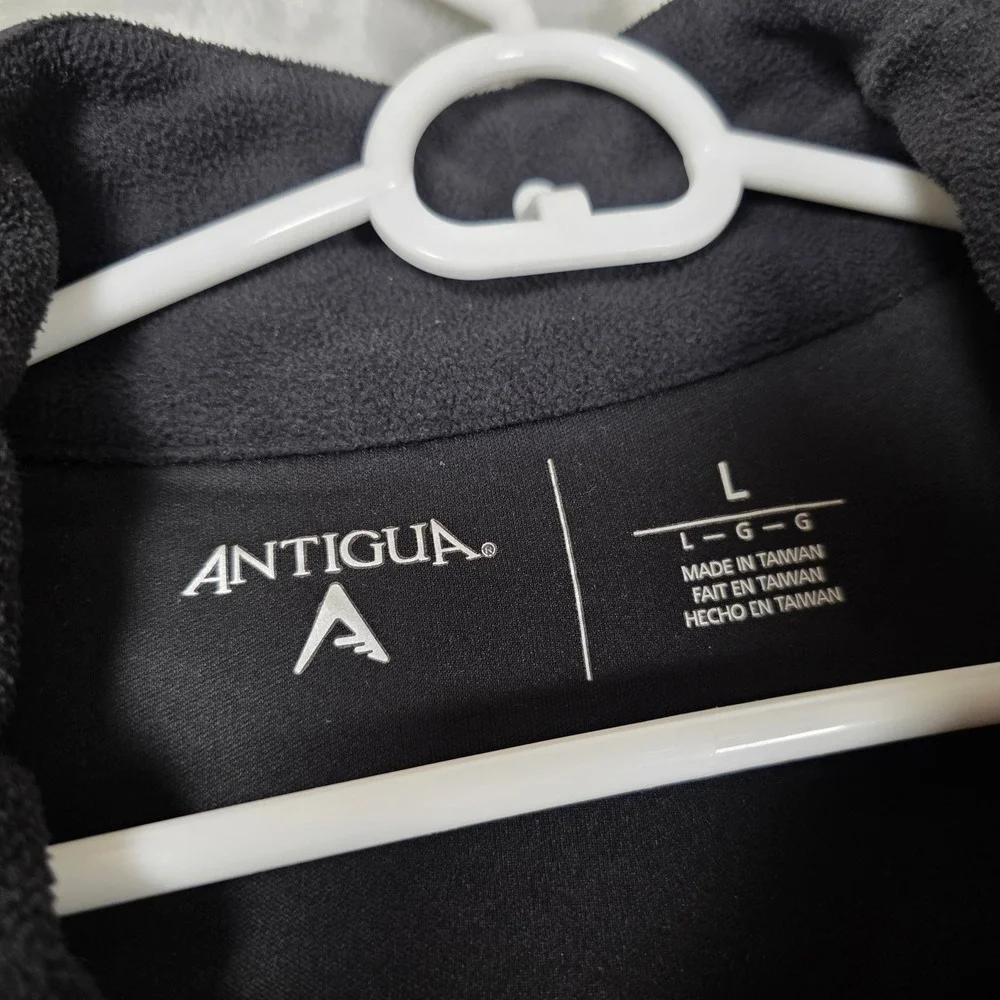 San Francisco 49ers Track Jacket Full Zip Antigua Mens L Black Excellent Sporty